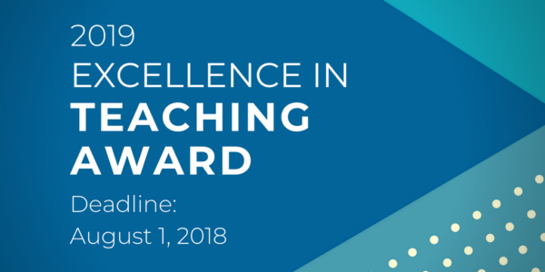 AAR: Award for Excellence in Teaching Nominations (Aug 1, 2018)